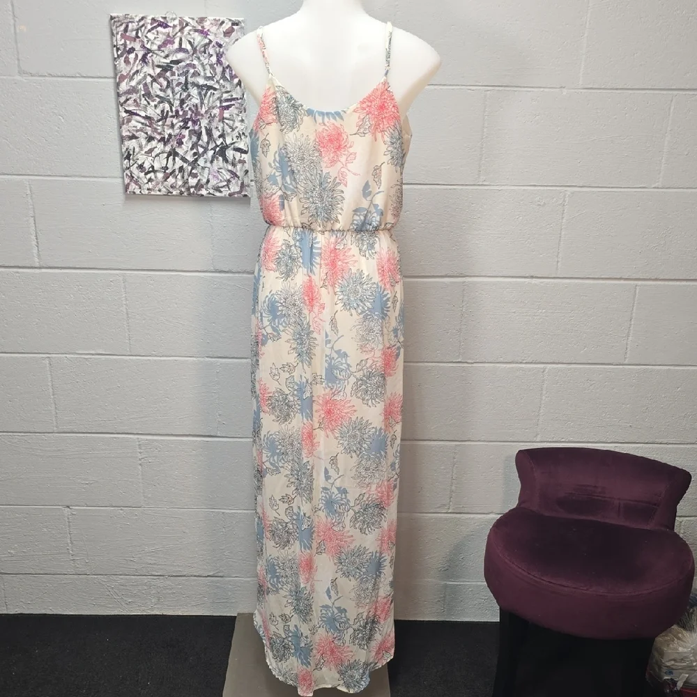 Lush Floral Maxi Dress in Pink and Blue - Picture 5 of 9